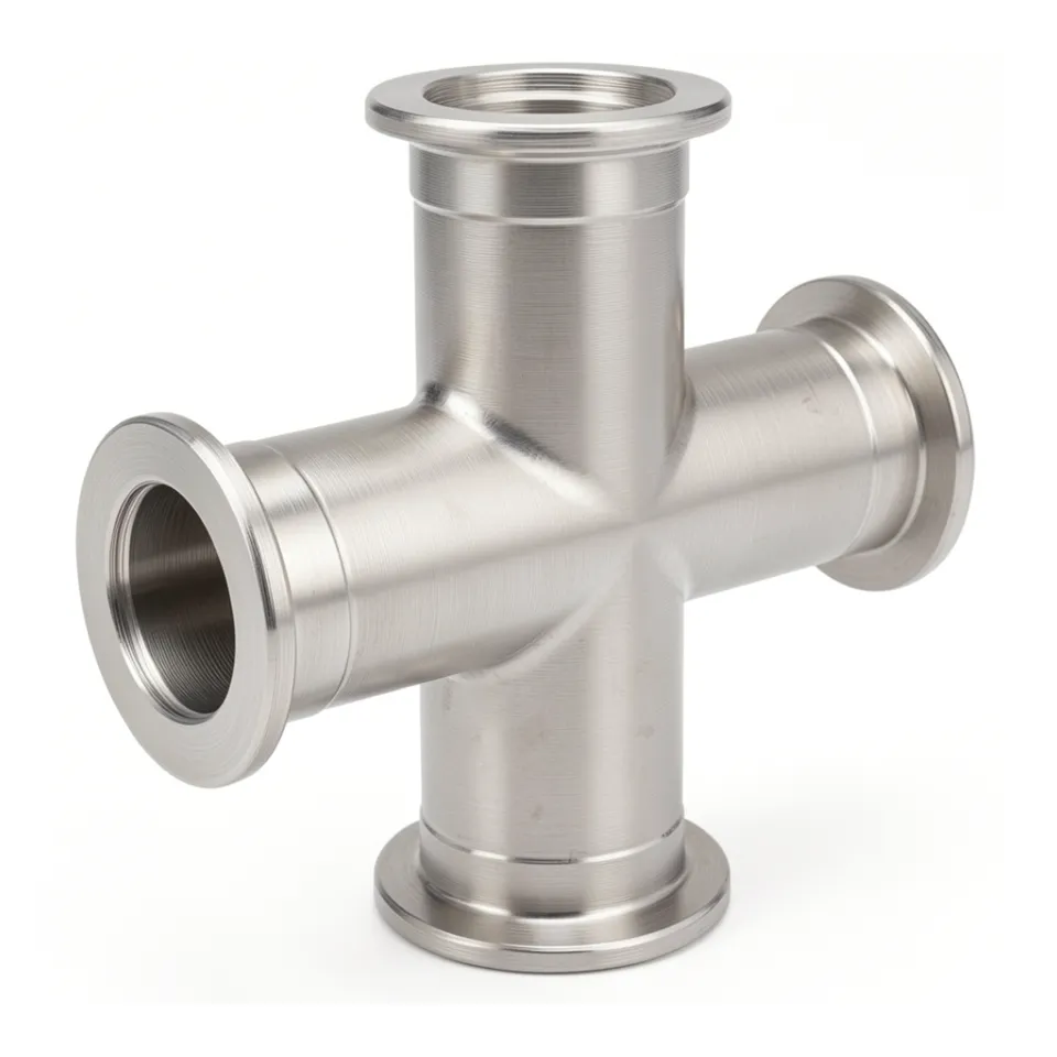 [211-266] Kreuzstück ISO-KF (Al 6082, DN 10 ISO-KF)