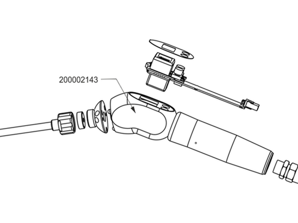 Handgriff komplett (ohne Leiterkarte) (SN> 90001056531)