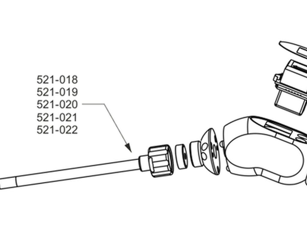 Sniffer tip ST385XL, 385 mm, rigid